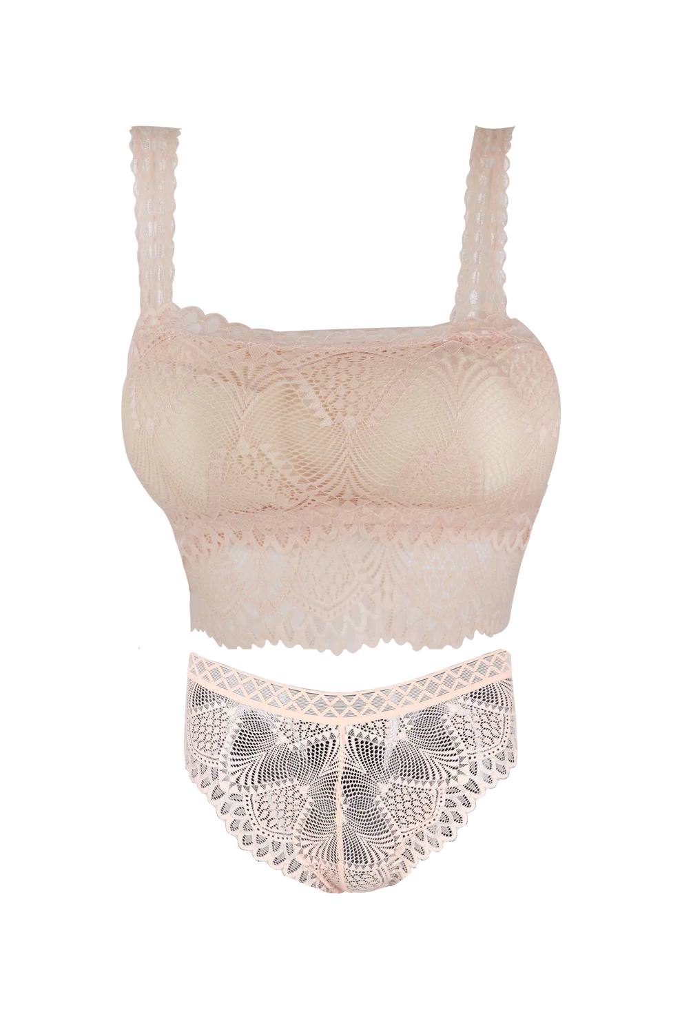 Women's Thin Shoulder Strap Net Lingerie Set