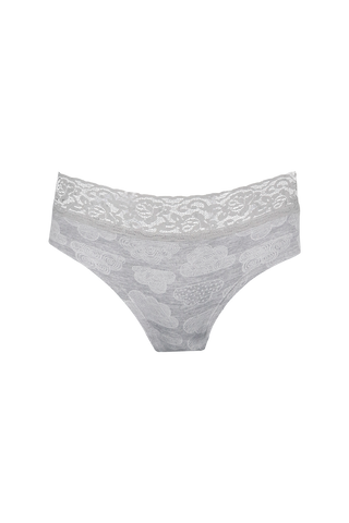 Women Printed White Lace Panty