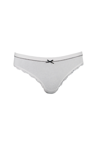 Women White Plain Low Rise Panty