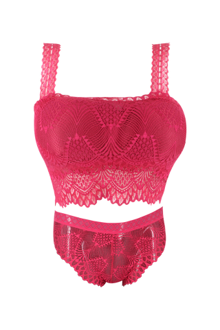 Women's Thin Shoulder Strap Net Lingerie Set