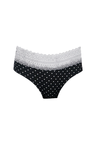 Women Polka Dot With White Lace Panty