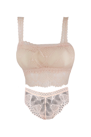 Women's Thin Shoulder Strap Net Lingerie Set