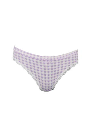 Purple and White Lines Printed Low Rise Panty