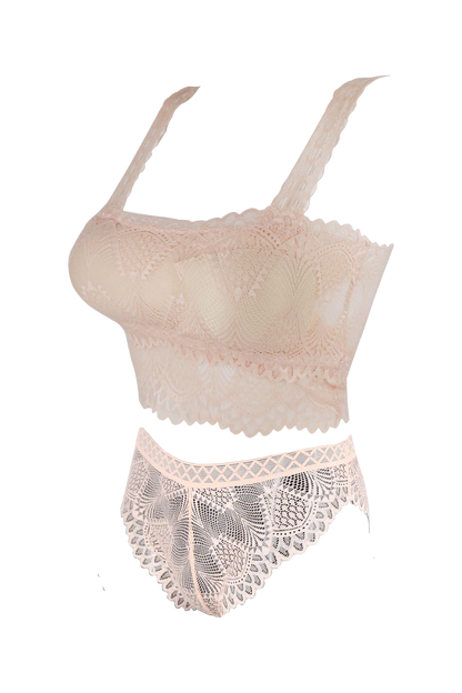 Women's Thin Shoulder Strap Net Lingerie Set