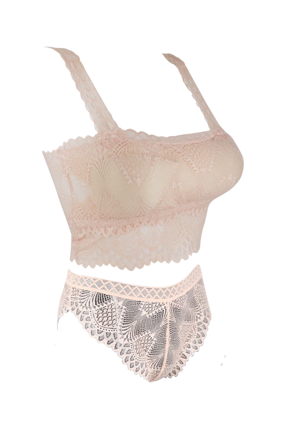 Women's Thin Shoulder Strap Net Lingerie Set