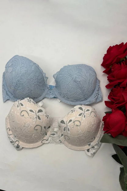 Women Printed Lace Padded Bra (Pack Of 2)