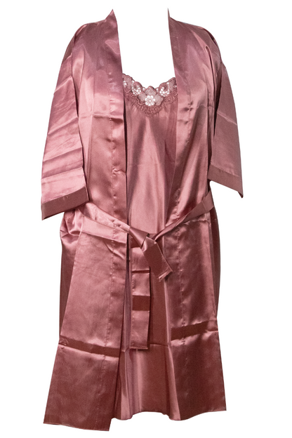 Women Satin 3 Pieces Nightgown Set