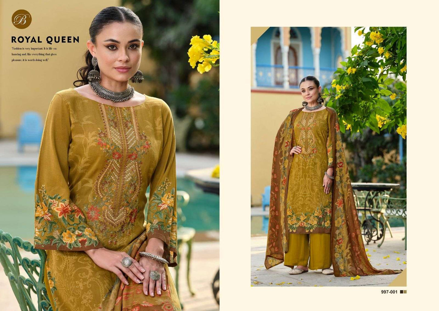 BELLIZA DESIGNER STUDIO RIWAYAT VOL 8 RAYON FANCY WORKS SUIT