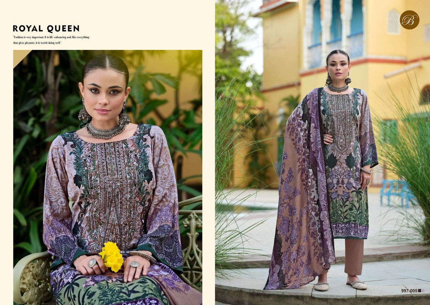 BELLIZA DESIGNER STUDIO RIWAYAT VOL 8 RAYON FANCY WORKS SUIT