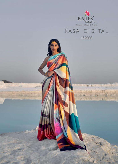 Buy Kasa Digital Raj Tex Online Wholesale Designer Crepe Saree