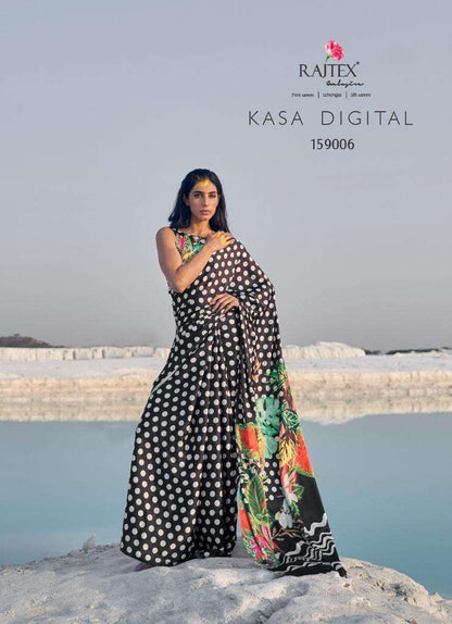 Buy Kasa Digital Raj Tex Online Wholesale Designer Crepe Saree