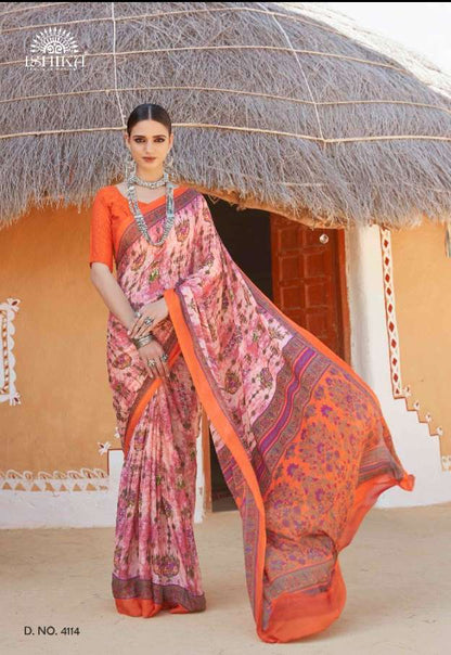 Buy Silkline Vol 11 Ishika Designer Crep Silk Saree