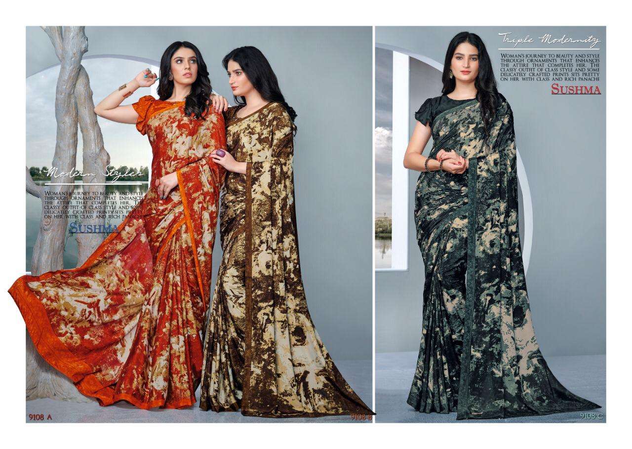 Buy Sushma Fashion Fab Online Wholesale Crape Saree