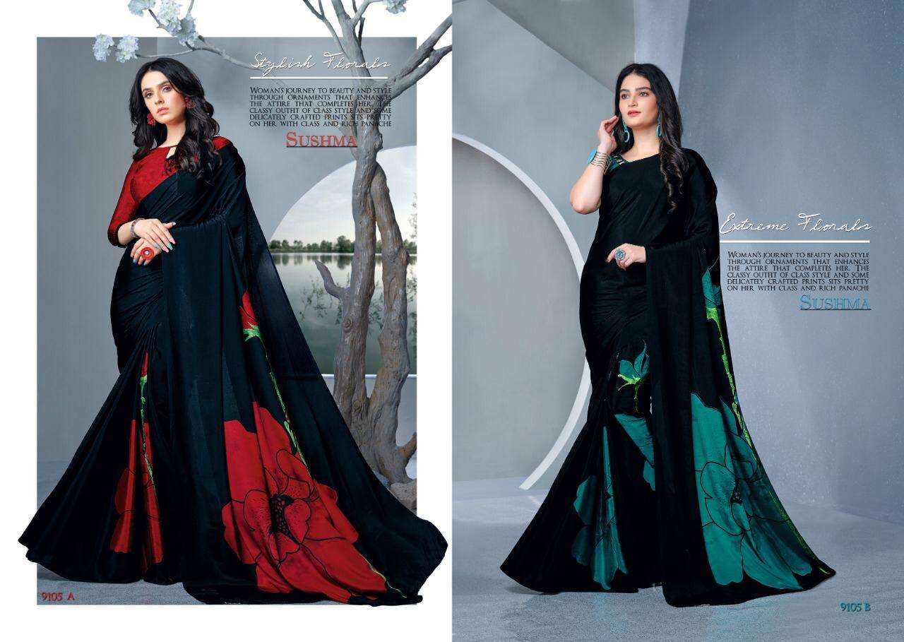 Buy Sushma Fashion Fab Online Wholesale Crape Saree