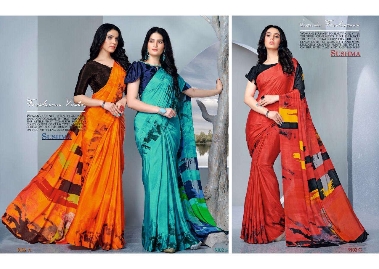 Buy Sushma Fashion Fab Online Wholesale Crape Saree