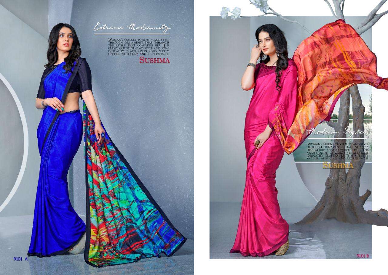 Buy Sushma Fashion Fab Online Wholesale Crape Saree