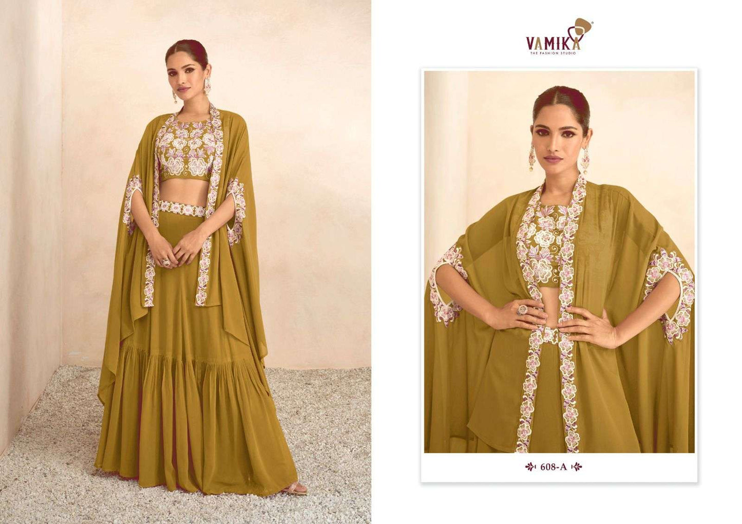 CELEBRITY VOL 3 BUY VAMIKA ONLINE WHOLESALER LATEST COLLECTION GOWN KURTI SET