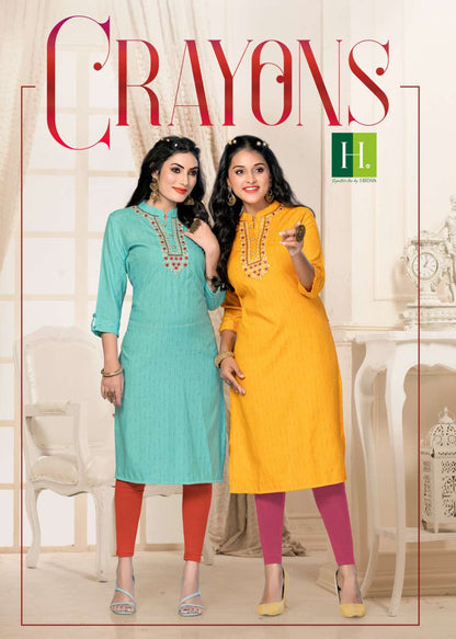 CRAYONS BUY HIRWA FASHION WHOLESALE ONLINE LOWEST PRICE STRAIGHT CUT KURTIS SETS