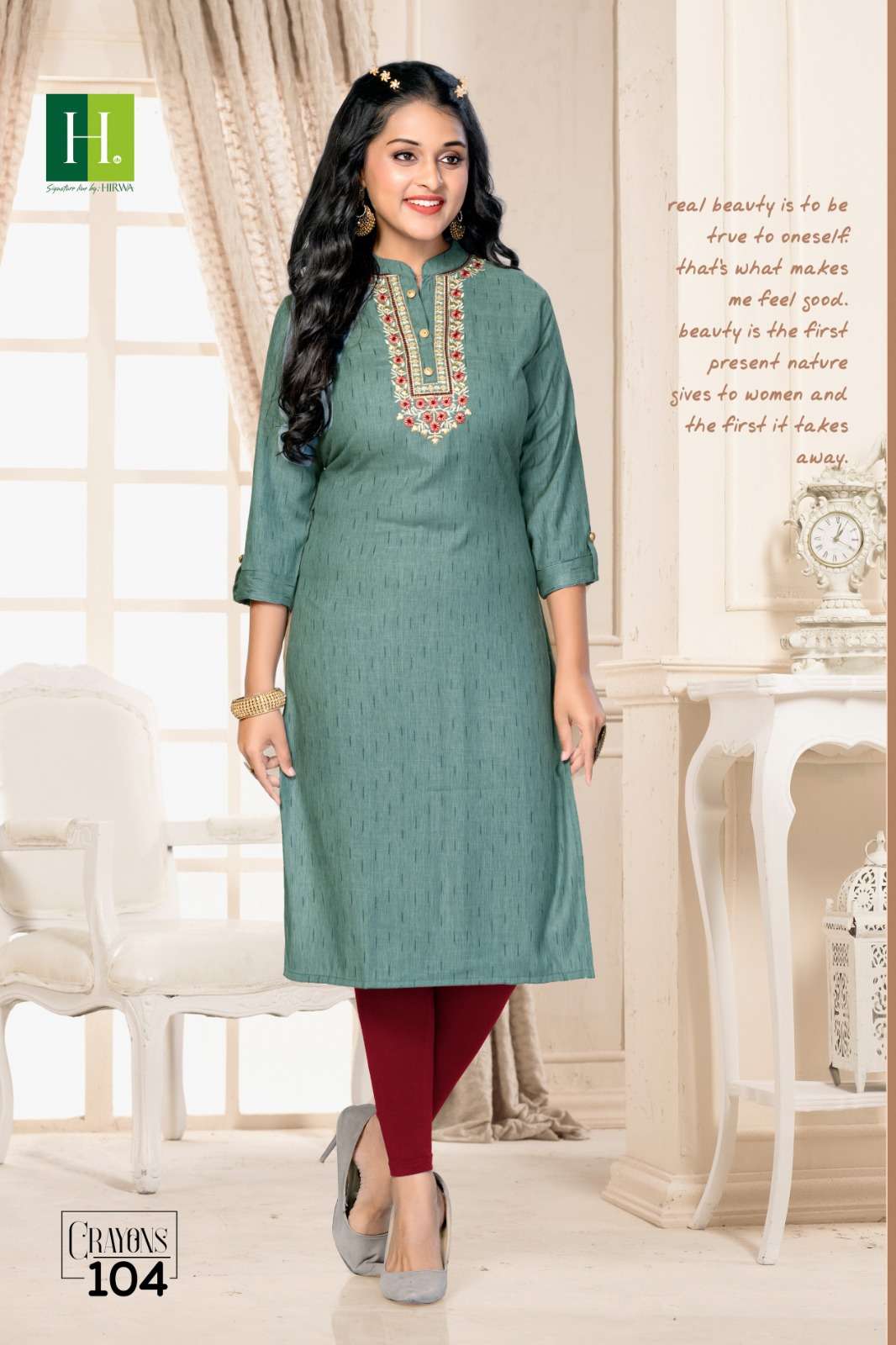 CRAYONS BUY HIRWA FASHION WHOLESALE ONLINE LOWEST PRICE STRAIGHT CUT KURTIS SETS