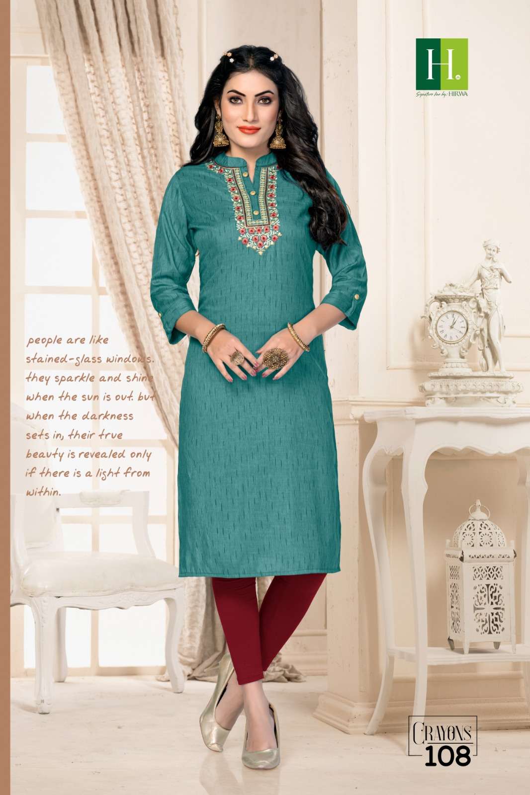 CRAYONS BUY HIRWA FASHION WHOLESALE ONLINE LOWEST PRICE STRAIGHT CUT KURTIS SETS