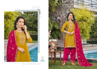 Fashion Of Patiala Vol - 35 Buy Kalaroop Wholesale Online Lowest Patiala Jam Silk Readymade Set