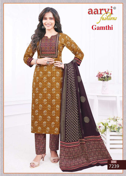 Gamthi Vol 3 Buy Aarvi Fashion Wholesale Online Lowest Price Cheapest Cotton Kurta Suit Sets