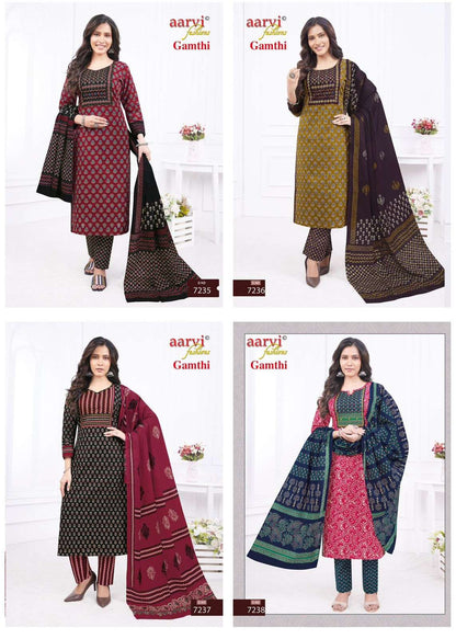 Gamthi Vol 3 Buy Aarvi Fashion Wholesale Online Lowest Price Cheapest Cotton Kurta Suit Sets