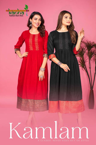 KAMLAM BUY KANHA DESIGNER PARTY WEAR LOWEST PRICE KURTIS SETS