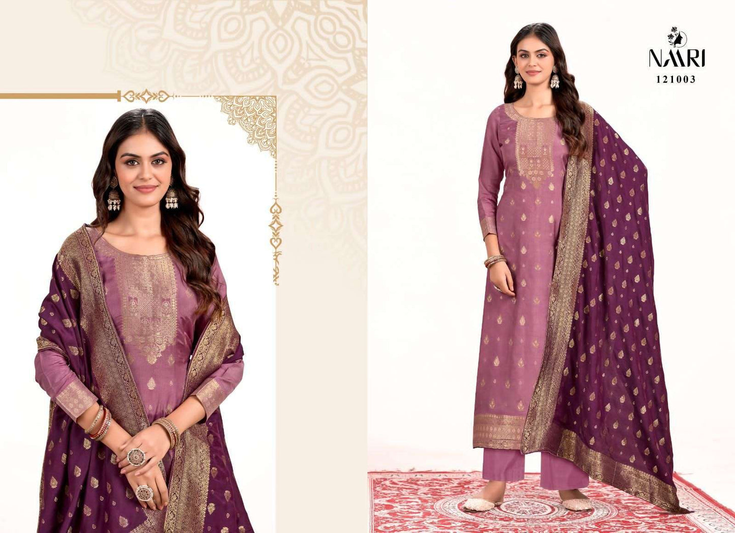 NAARI SIMAR MUSLIN JACQUARD DESIGNER LADIES SUIT