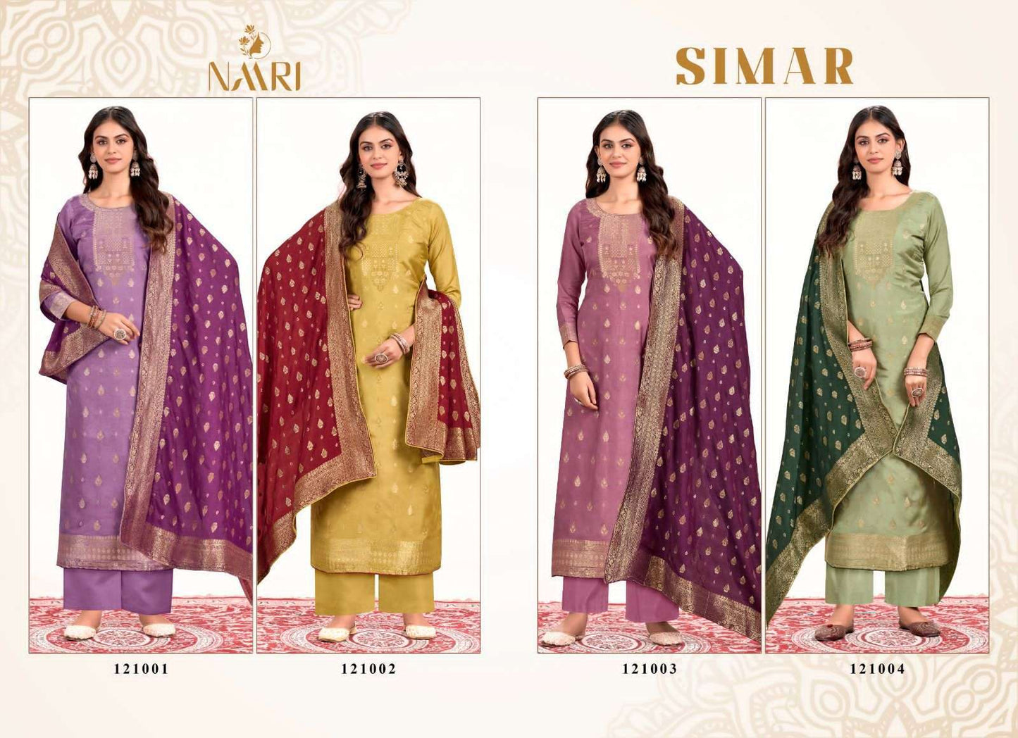 NAARI SIMAR MUSLIN JACQUARD DESIGNER LADIES SUIT