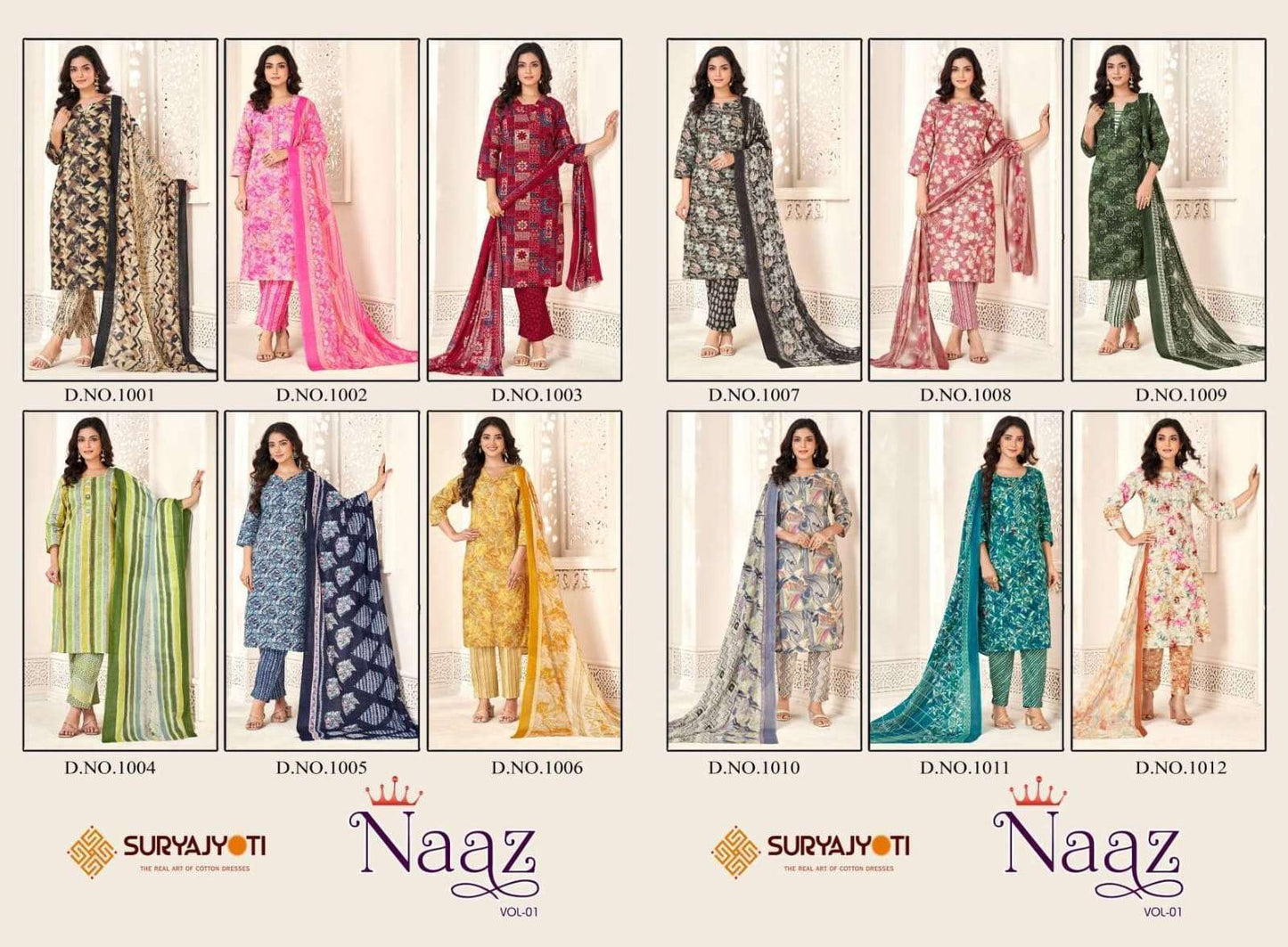 NAAZ VOL 1 BUY SURYAJYOTI WHOLESALE ONLINE KURTIS SETS