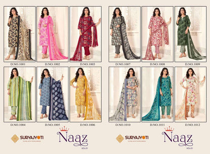 NAAZ VOL 1 BUY SURYAJYOTI WHOLESALE ONLINE KURTIS SETS