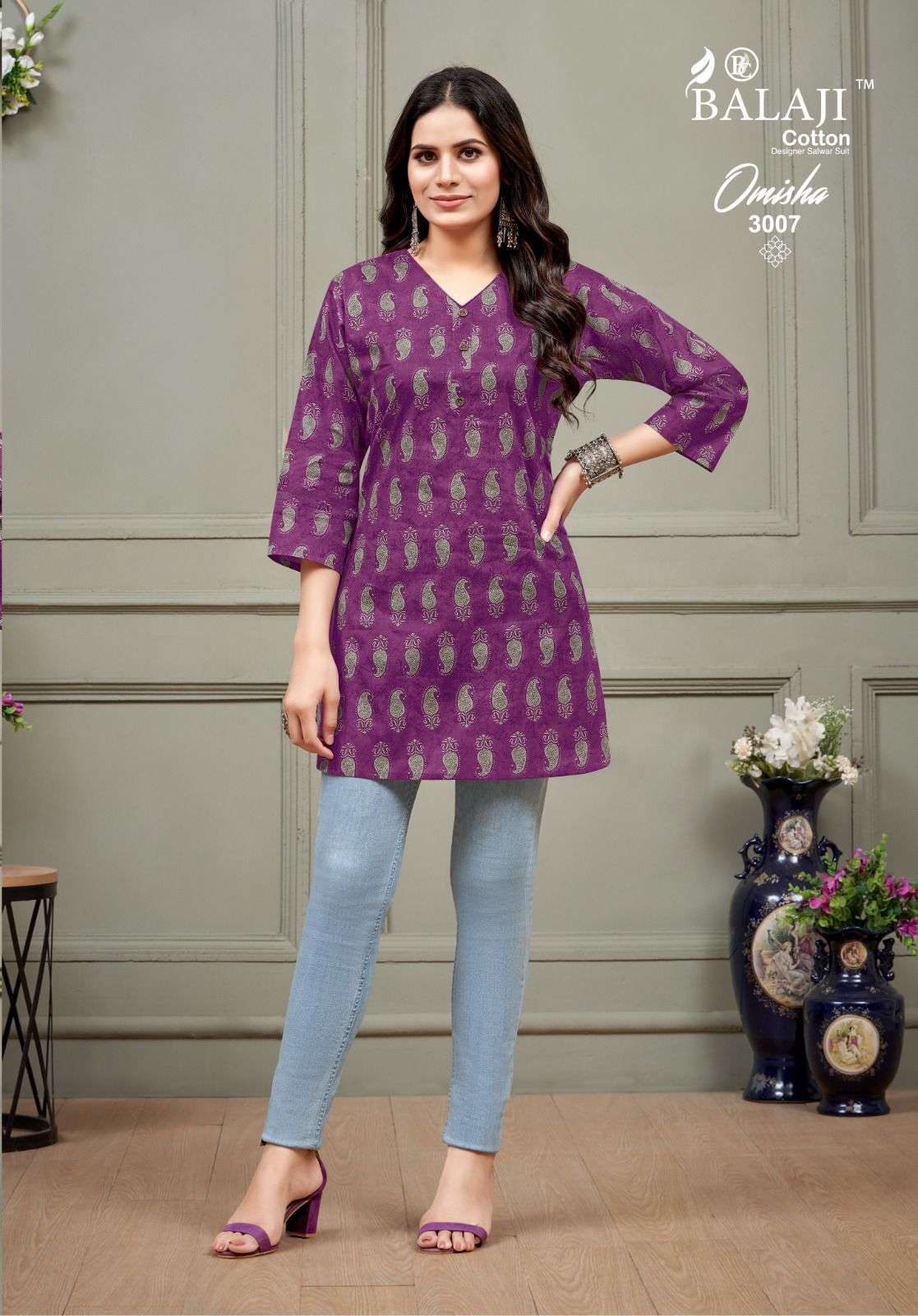 OMISHA VOL 3 BUY BALAJI COTTON WHOLESALE ONLINE LOWEST PRICE COTTON TUNIC SETS