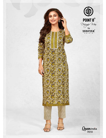 Queen India Vol 7 Buy Deeptex Wholesale Cotton Lowest Price Kurtis & Pant Set