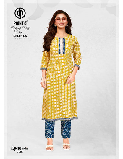 Queen India Vol 7 Buy Deeptex Wholesale Cotton Lowest Price Kurtis & Pant Set