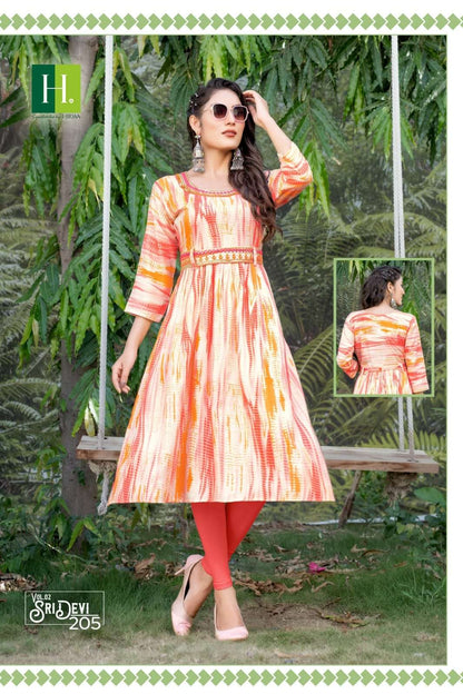 Sridevi Vol 2 By Hirwa Fashion Heavy Naira Cut Kurtis